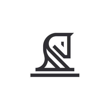Abstract Minimalist Horse Chess Piece Logoのイラスト素材
