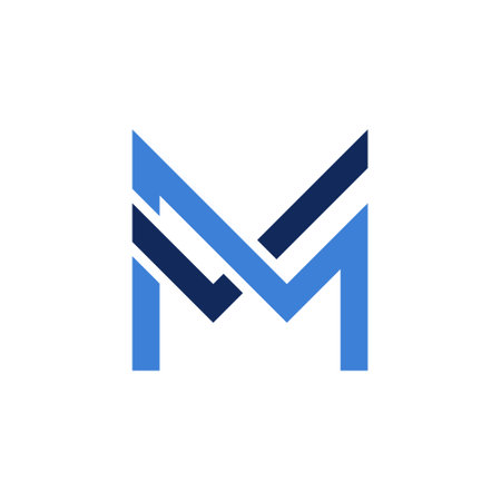 Initial Letter M Logo Template Design Vector Illustration Blue Business Typographyのイラスト素材
