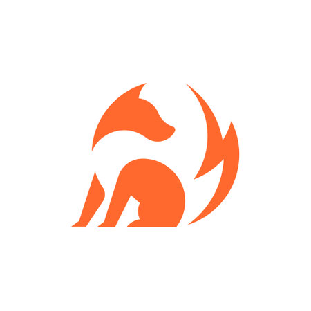 Electric Fox Tail Logoのイラスト素材