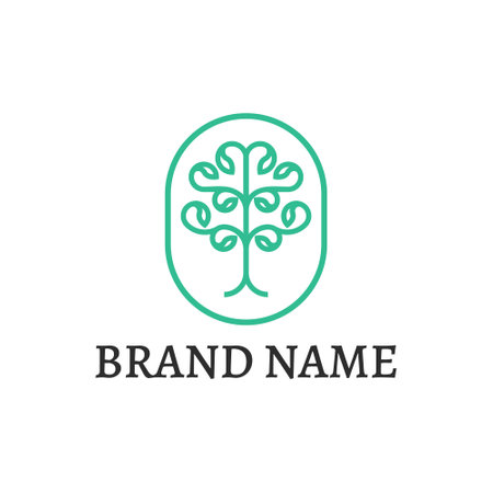 Line Tree Logo Badgeのイラスト素材