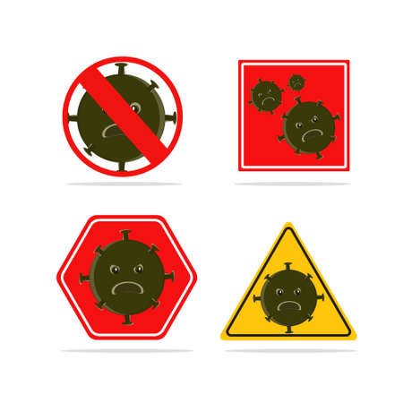 VECTOR ILLUSTRATION OF WARNING CORONA VIRUSのイラスト素材