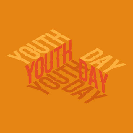 Isometric Typography of International Youth Day for Poster, Flyer, Cover and Background....