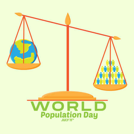 Vector illustration,banner or poster of world population day. world population day concept.のイラスト素材