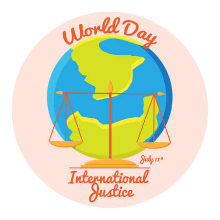 Vector illustration,banner or poster of world day for international justice. world day for international justice concept.のイラスト素材