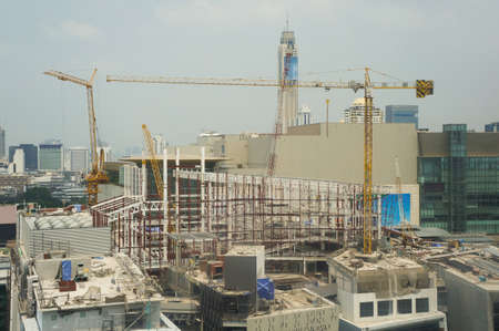 Siam Buildings under construction and cranes under a blue sky