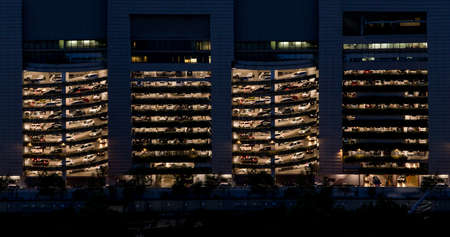 Building parking lots in Bangkok, Thailandの写真素材