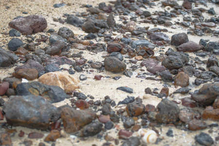 Gravel rocks on the beachの写真素材