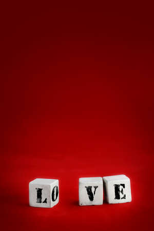 Three cubes with LOVE word.の写真素材