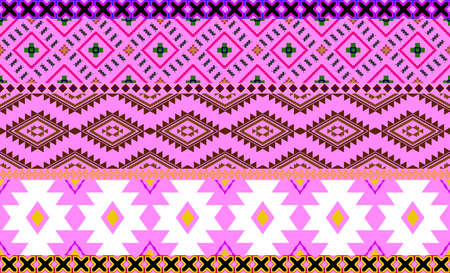 pattern ethnic or ethno mexican southwest sty boho or navajo. vector geomentric has stripe folk, native of textile or lace. design seamless line motif of aztec. fabric batik or kilim zigzag of tribalの写真素材