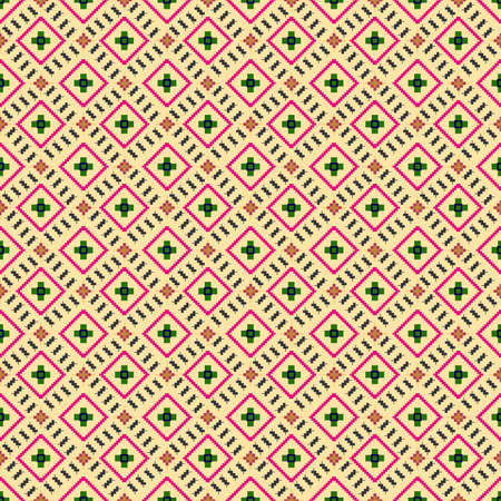 pattern ethnic or ethno mexican southwest sty boho or navajo. vector geomentric has stripe folk, native of textile or lace. design seamless line motif of aztec. fabric batik or kilim zigzag of tribalの写真素材