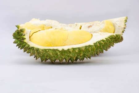 Mon Thong durian fruit on white backgroundの写真素材
