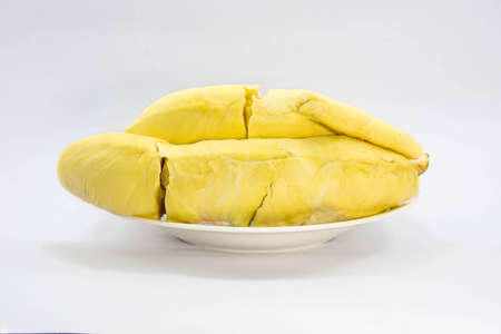 Mon Thong durian fruit on white backgroundの写真素材