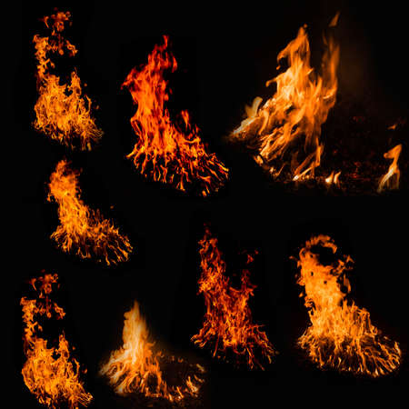 Fire flames collectionの写真素材