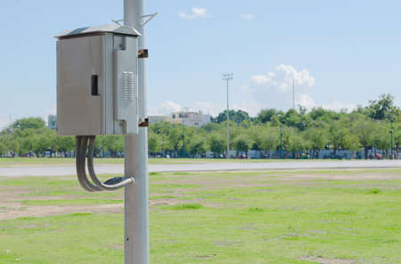 Electric box in public park.の写真素材