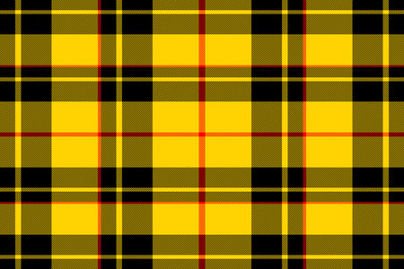 Tartan plaid. Scottish pattern in black, yellow and white cage. Scottish cage. Traditional Scottish checkered background. Seamless fabric texture. Vector illustrationのイラスト素材