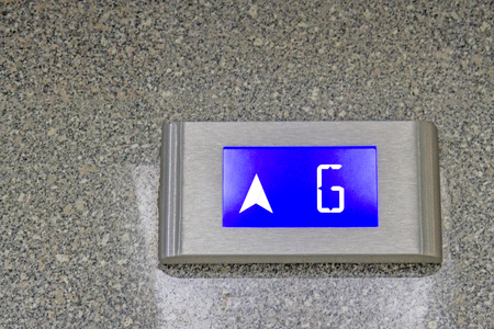 The number tells the G floor of the elevator in under ligthing.の写真素材