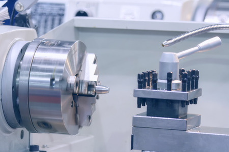 CNC turning machine spindle and lathe workshop