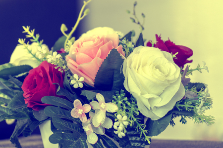Colorful flowers in a vase of beautifulの写真素材