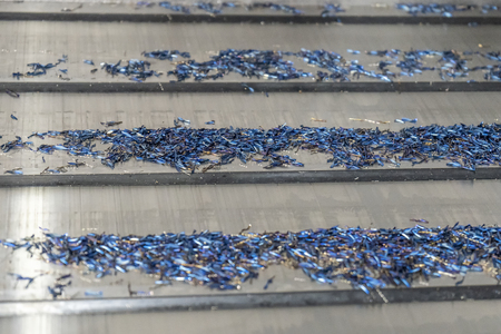 Machine scrap on CNC machine or turning machineの写真素材