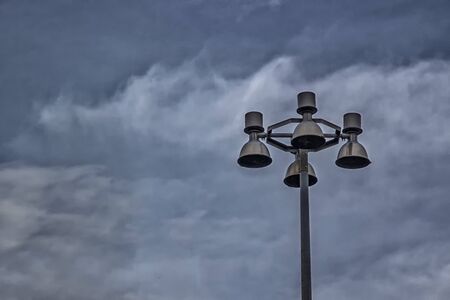 Light Post With Blue Sky Background and multi lightの写真素材
