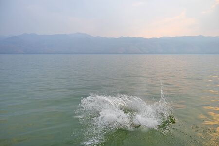 Water splattered on the river or lakeの写真素材