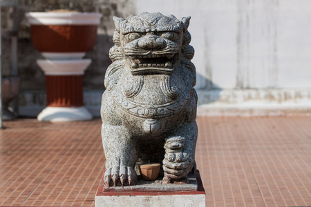 Stone lion statuesの写真素材