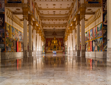 Buddha in the temple , Suphanburi Thailandのeditorial素材