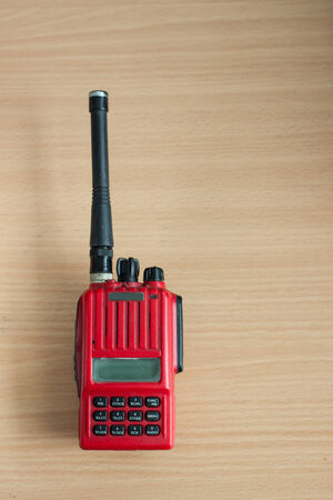 Red radio communication on the tableの写真素材