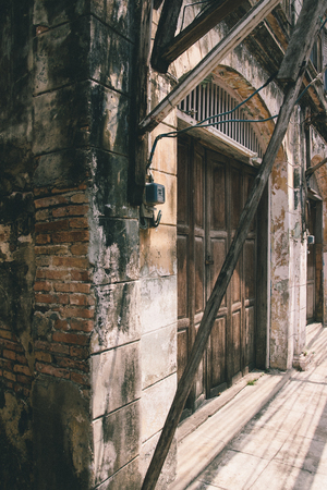 old wall in Chantaburi provinceの写真素材
