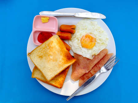 Fried egg and bread Breakfast set