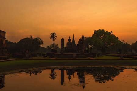 Buddha statue in Sukhothai Province of Thailandの写真素材