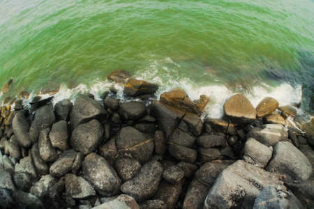 Background Image rock and seaの写真素材