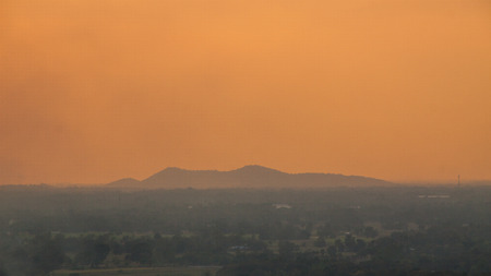 Evening landscape in Uthai Thani Province of Thailand