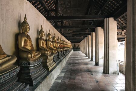 Golden Buddha statue , in Ayutthaya Provinceの写真素材