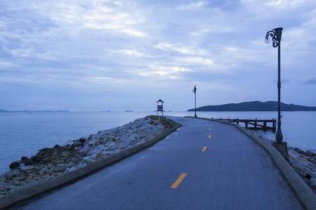The road , By the seaの写真素材