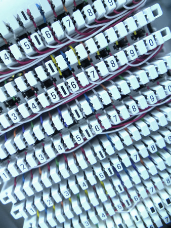 The wiring for the telephone system in the factory