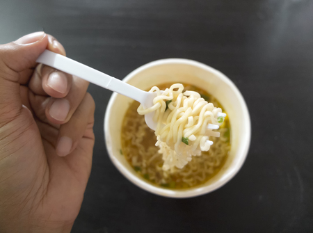The noodles hot to eat when hungryの写真素材
