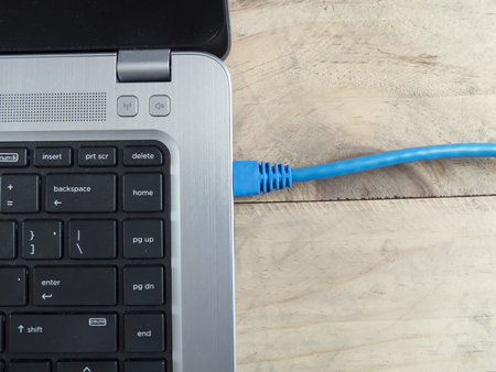The LAN connects the computer to the systemの写真素材