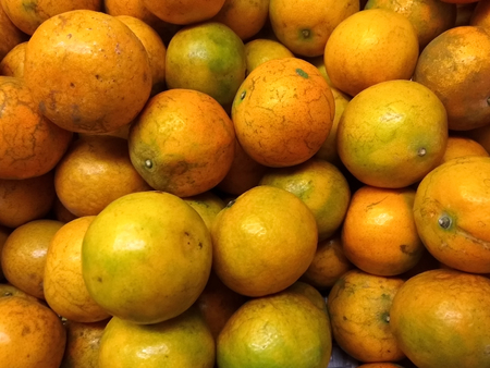 Orange background image is on the marketの写真素材