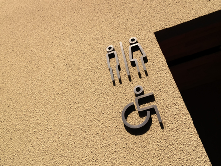 The restroom sign inside the office buildingの写真素材