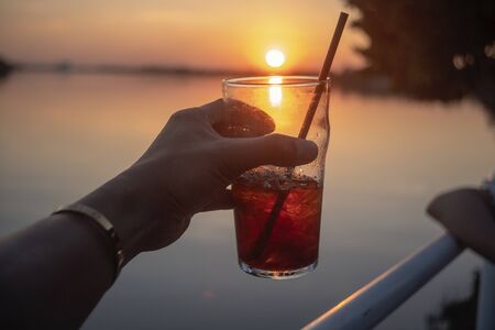 americano coffee or cold americano, cold coffeeの写真素材