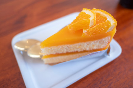 Orange Cake , Simple Orange Cake with orange sliceの写真素材