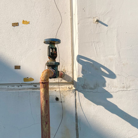 Old fire hydrant in the factoryの写真素材