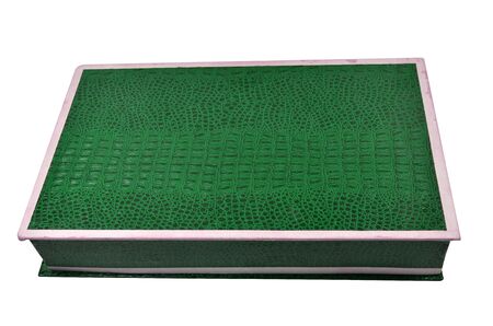 green gift box isolated on white backgroundの写真素材