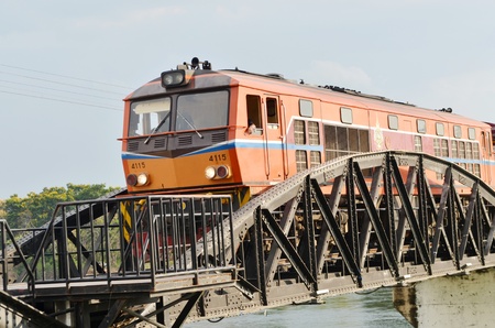 Train ran on bridge over the river Kwaiのeditorial素材