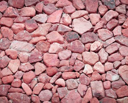 texture of red stone wallの写真素材