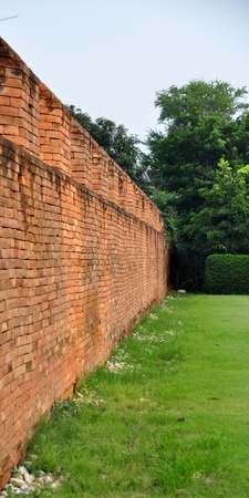 Red brick wallの写真素材