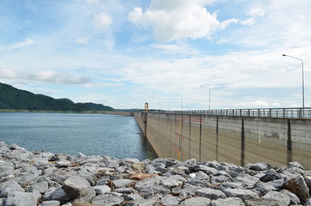 Backside of Khun Dan Prakan Chon Dam, Nakhon Nayok, Thailandの写真素材