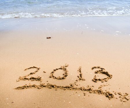 Numbers 2013 on beach - concept holiday backgroundの写真素材