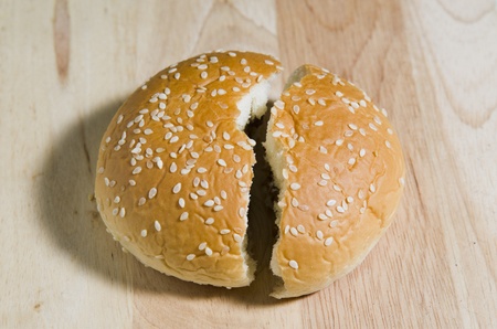 Traditional homemade round breadの写真素材